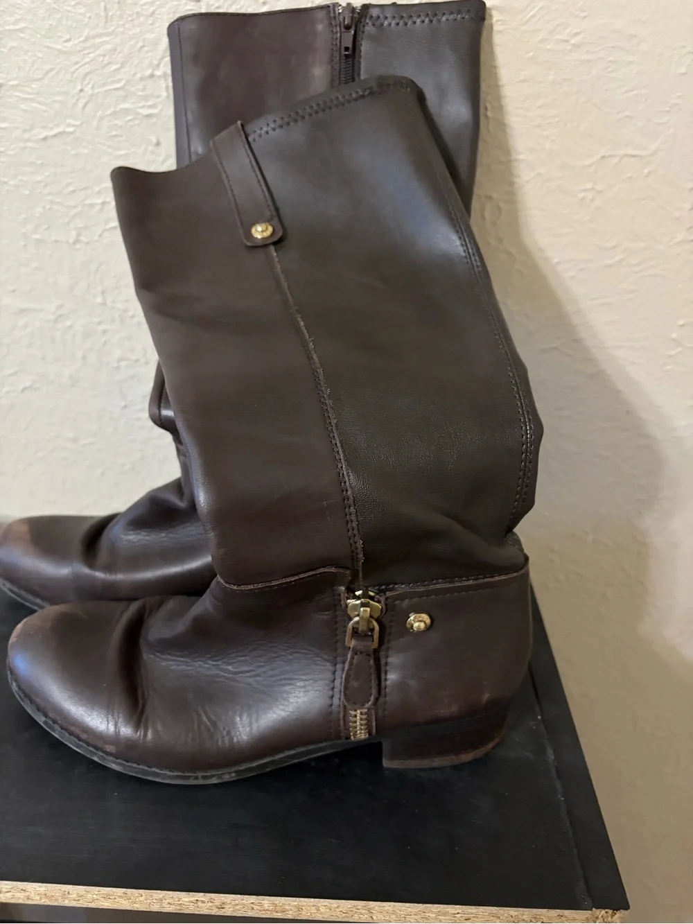Guess Women's Over-the-Knee Leather Boots in Dark Brown